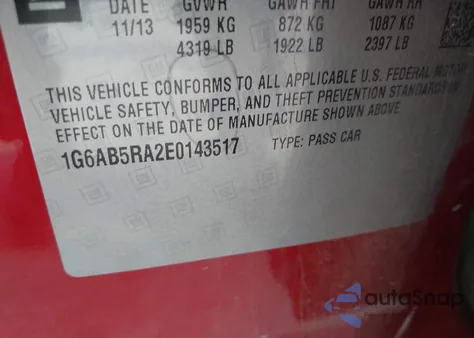 2014 Cadillac Ats Luxury from USA, damaged, VIN 1G6AB5RA2E0143517